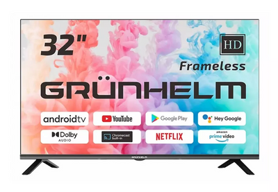 Телевізор 32, Google Android TV 11.0 - 32H700-GA11V T2 SMART TV, HD, M8X, voice RC (GRUNHELM) 126169 фото