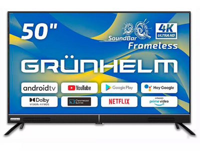 Телевізор 50, Google Android TV 11.0 - 50U600-GA11V T2 SMART TV, G7K, color box, voice RC (GRUNHELM) 120846 фото