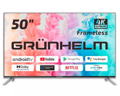 Телевізор 50, Google Android TV 11.0 - 50U700-GA11V T2 SMART TV, M8X, color box, voice RC (GRUNHELM) 120201 фото