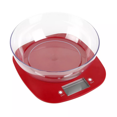 Grunhelm KES-1PR Ваги кухонні з чашею (червоні) 101954 фото