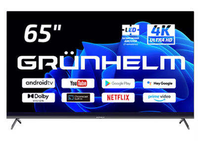 Телевізор 65, Google Android TV 11.0 - Q65U701-GA11V T2 SMART TV, UHD, M8Q, voice RC (GRUNHELM) 125277 фото