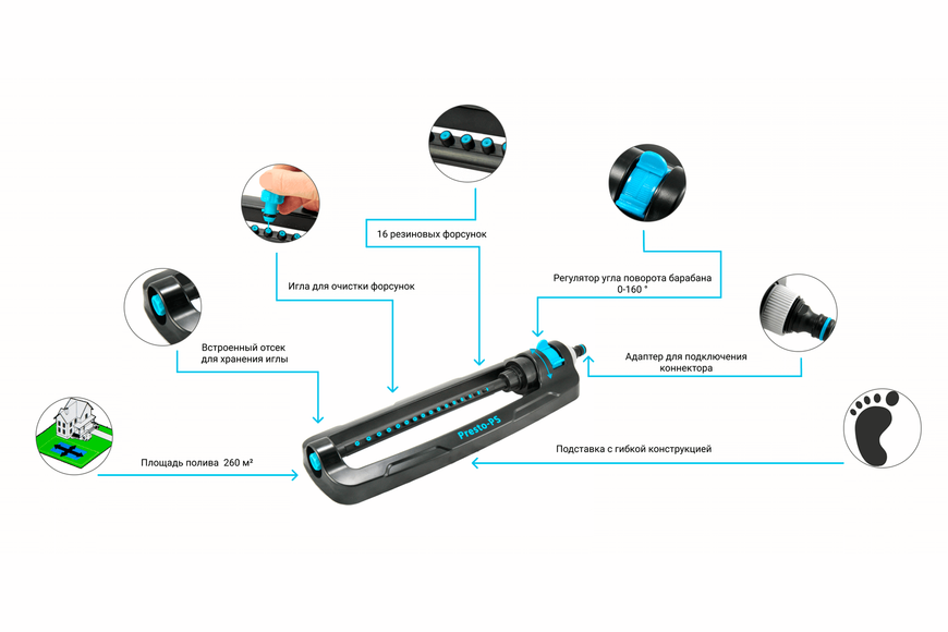 Дождеватель Presto-PS осциллирующий Гарант (7815) 842 фото