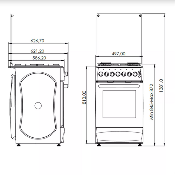 Плита газовая белая Grunhelm G4F5600W 127334 фото