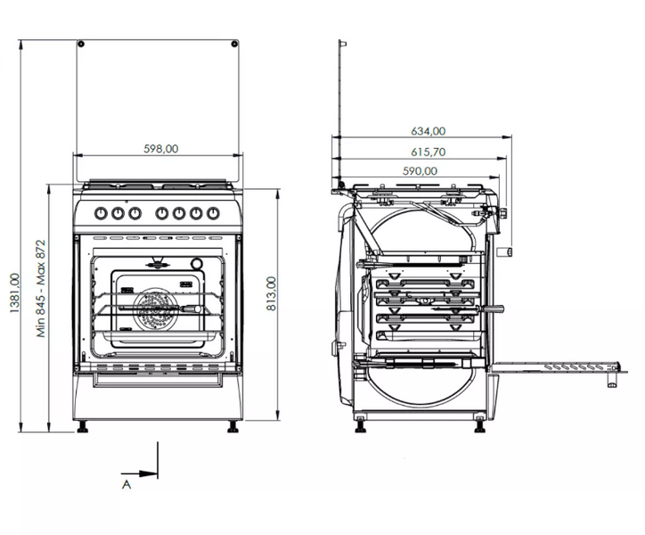 Плита газова коричнева Grunhelm G4FM6612BR 127340 фото