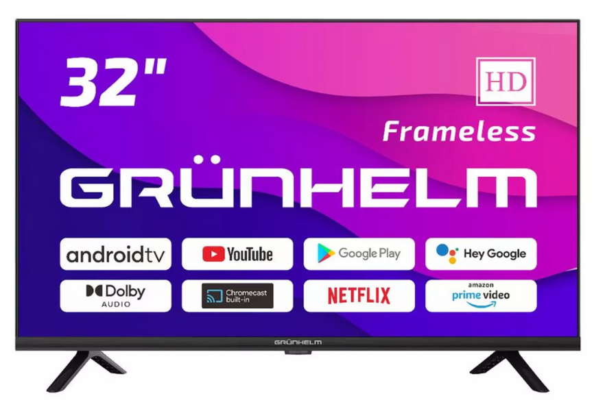 Телевізор 32, Google Android TV 11.0 - 32H500-GA11V T2 SMART TV, G7L, color box (GRUNHELM) 120191 фото