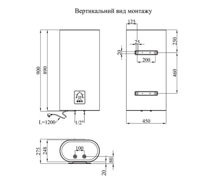 Водонагреватель Kroner Flacher K50F2-D с сухим ТЭНом 031150 фото