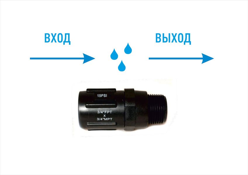 Регулятор давления Presto-PS для капельного полива, резьба 3/4 дюйма (PR-013415H) 205 фото